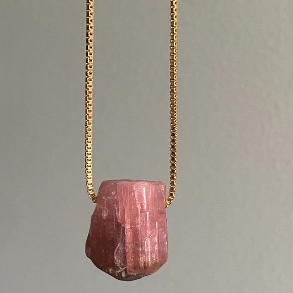 Pratt Daddy Pink Tourmaline Pendant w/ 14k Gold filled chain Rare stone - Picture 1 of 4